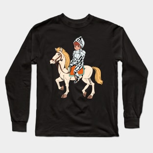 Boy in armor riding horse - knight Long Sleeve T-Shirt